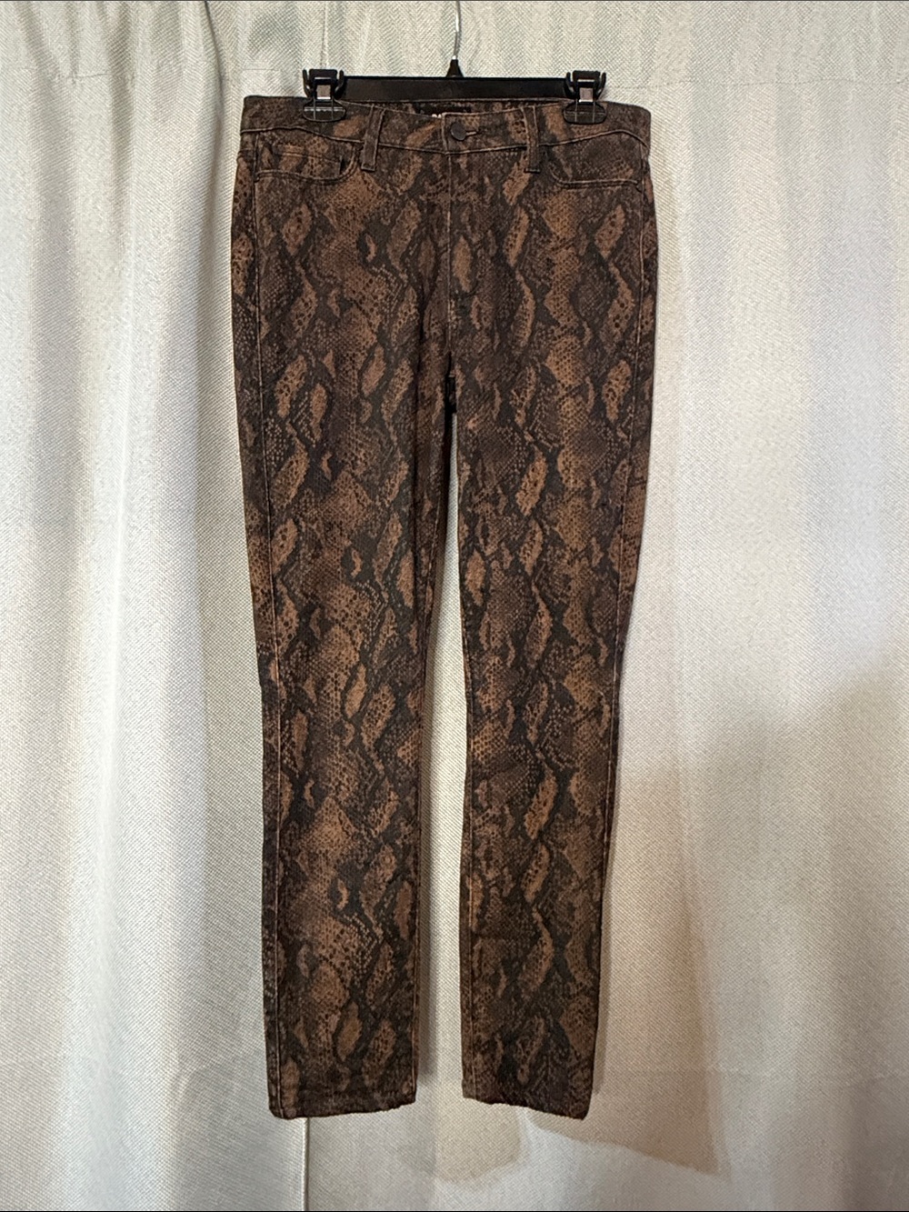 PAIGE Brown Snake-Print Hoxton Ankle Jeans